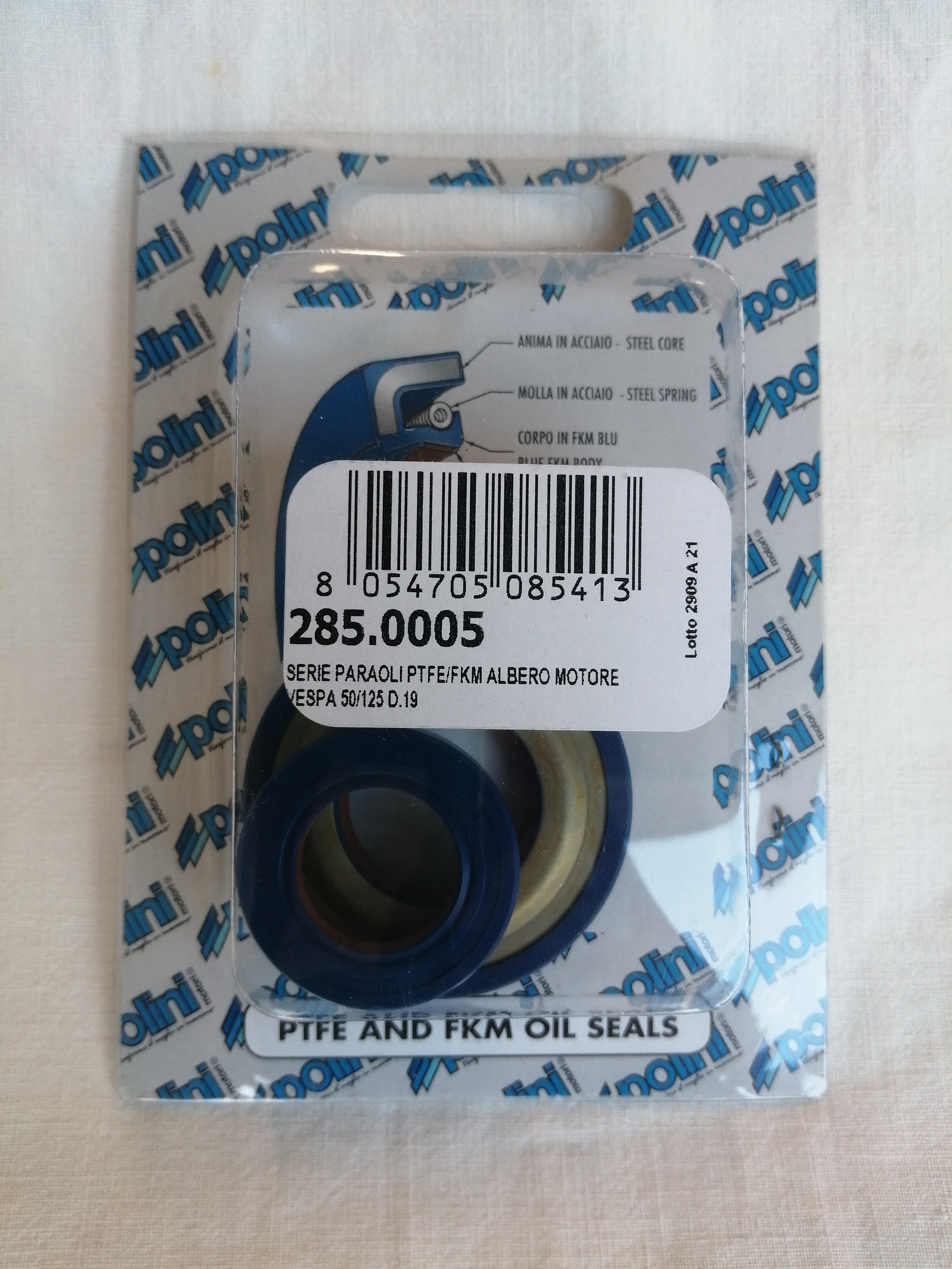 serie paraoli ptfe/fkm albero motore vespa 50/125 d.19