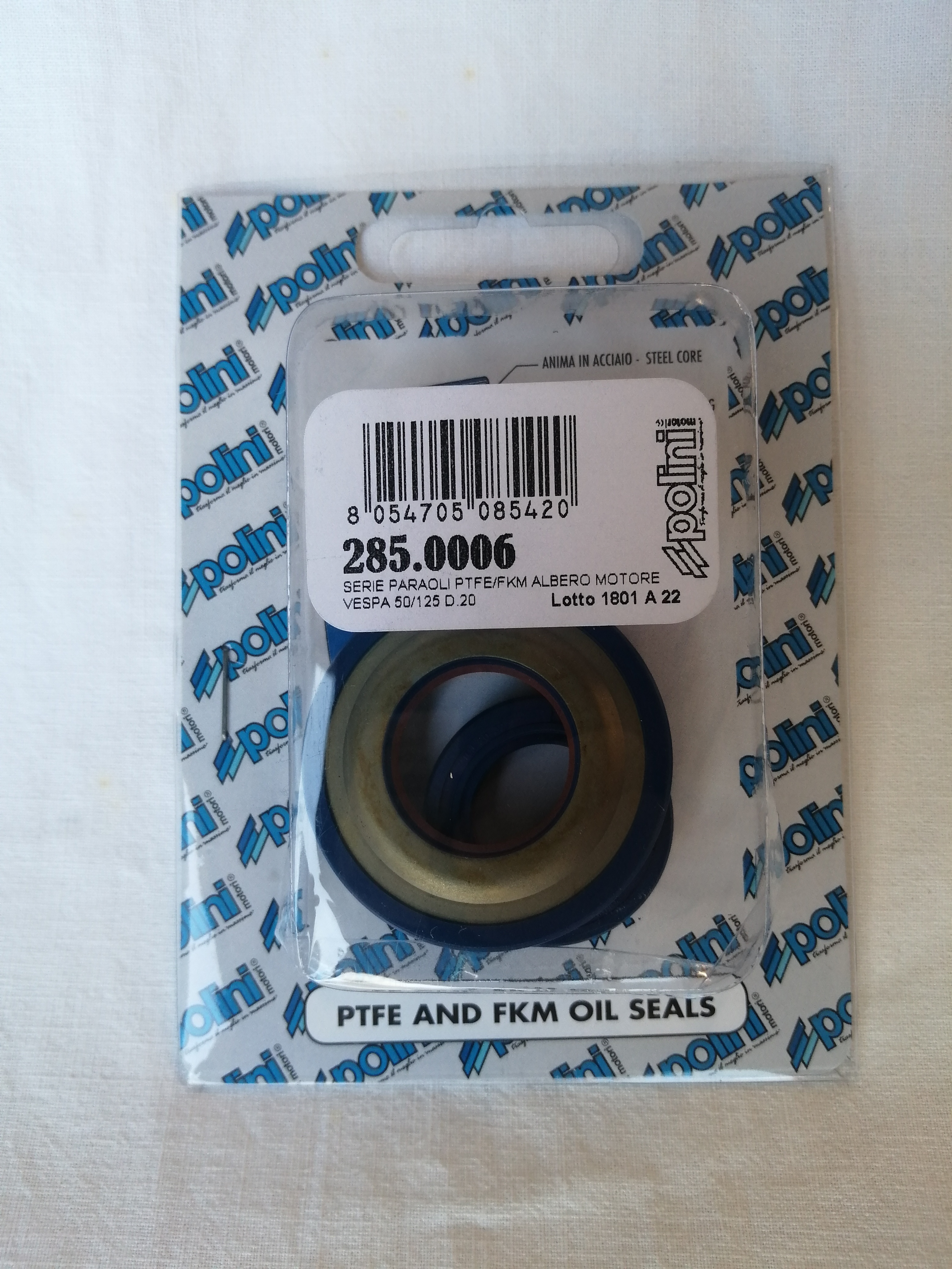 serie paraoli ptfe/fkm albero motore vespa 50/125 d.20