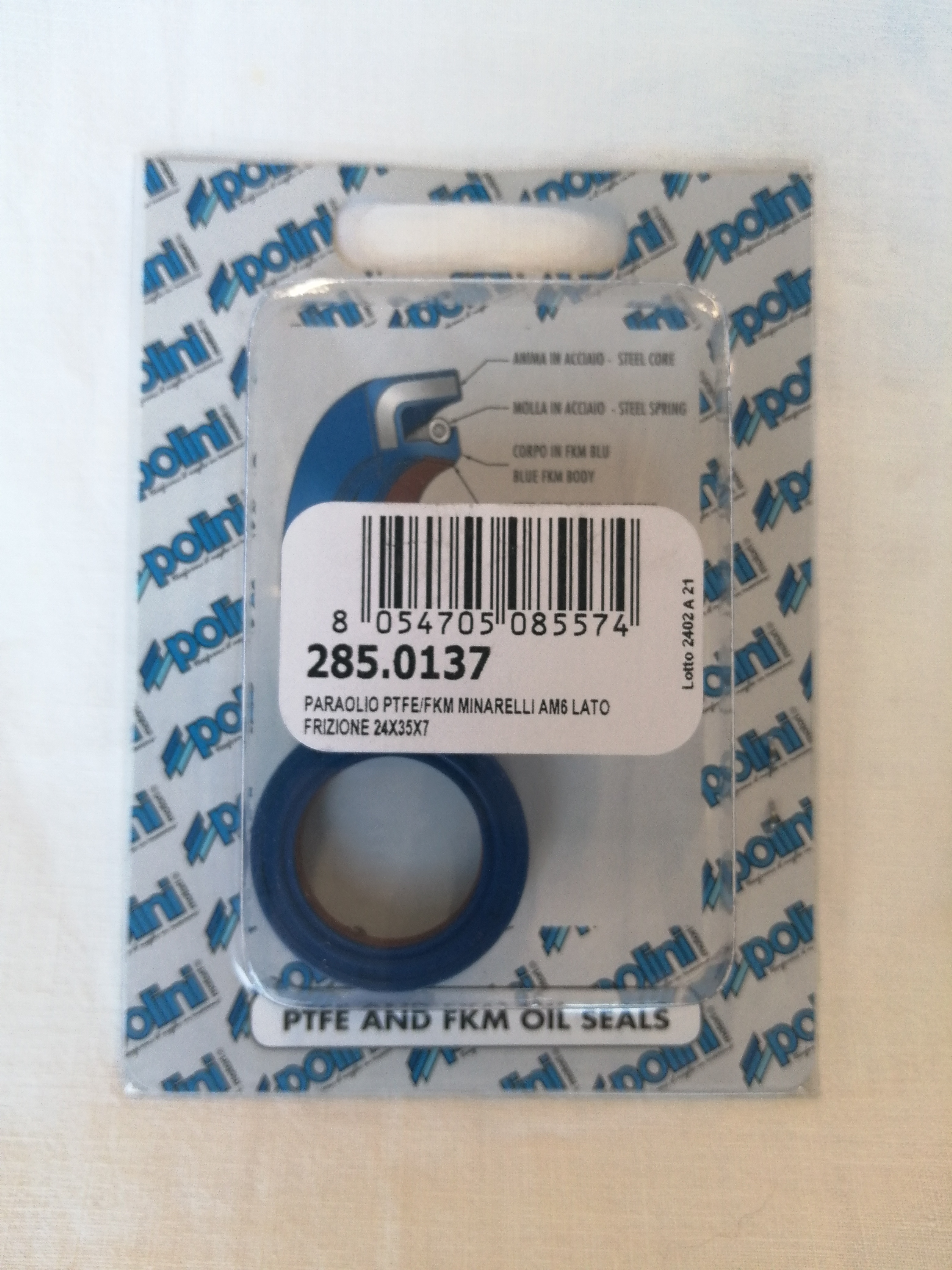 paraolio ptfe/fkm minarelli am6 lato frizione 24x35x7